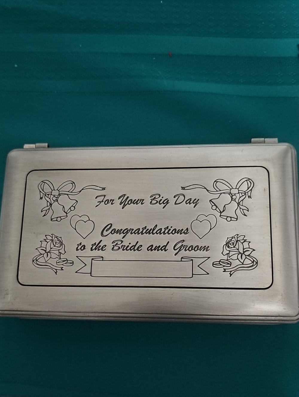 Wedding Congratulations Silver Tone Keepsake Box